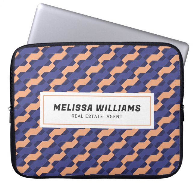Funda Para Portátil Patrón geométrico moderno entrelazado (Frente)
