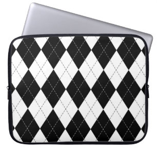 Funda Para Portátil Patrón geométrico negro blanco