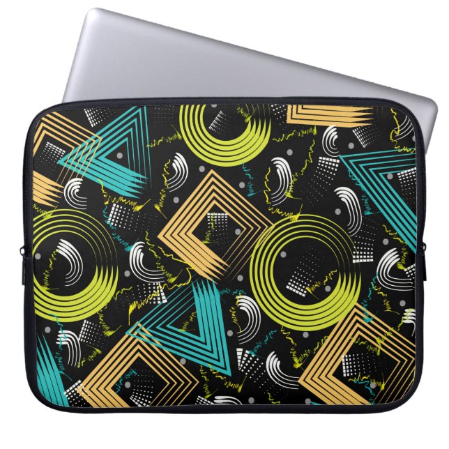 Funda Para Portátil Patrón geométrico, retro,90s,abstracto,a (Frente)