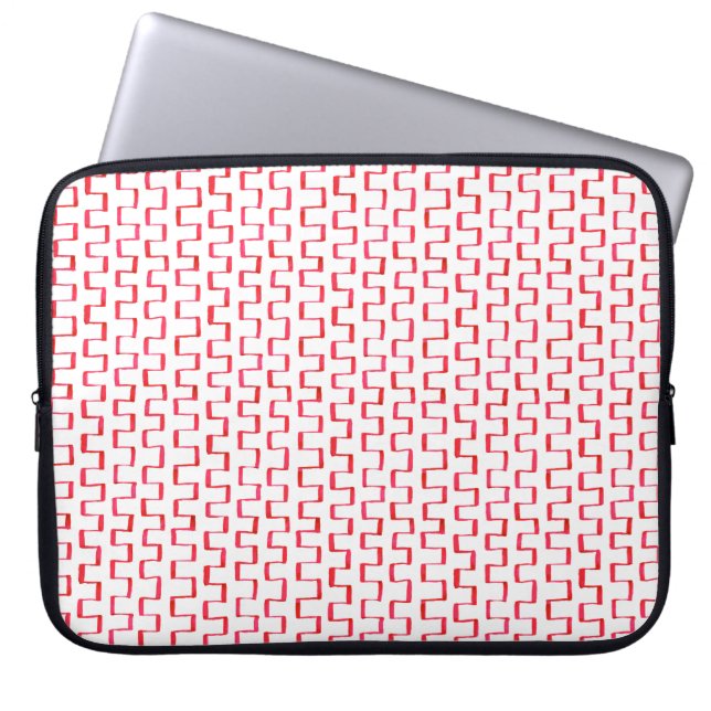 Funda Para Portátil Patrón geométrico rojo pintado (Frente)