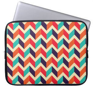 Funda Para Portátil Patrón geométrico sin soldadura con fondo de zigza