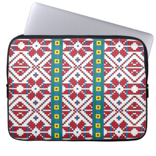 Funda Para Portátil Patrón geométrico tribal de estrellas rojas, azule