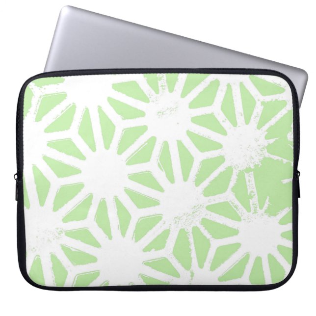 Funda Para Portátil Patrón geométrico verde de Apple (Frente)