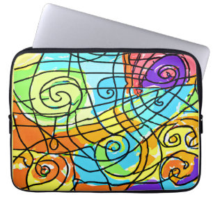 Funda Para Portátil Patrón geométrico vibrante