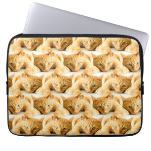 Funda Para Portátil Patrón Ginger Cat naranja