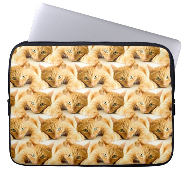 Funda Para Portátil Patrón Ginger Cat naranja (Frente)
