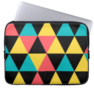 Funda Para Portátil Patrón gráfico geométrico colorido, retro y alegre