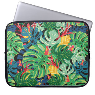 Funda Para Portátil Patrón gráfico sin soldadura con hojas monstera y 