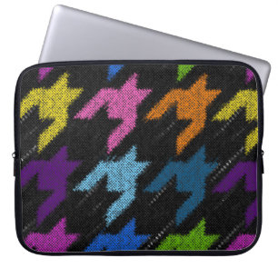 Funda Para Portátil Patrón Hounds-tooth sin foco. Imitación de un text