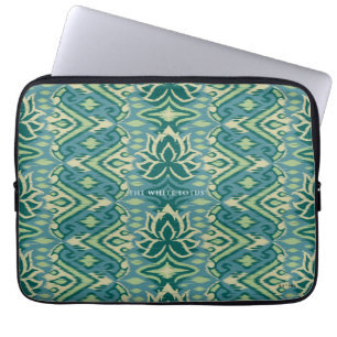 Funda Para Portátil Patrón Ikat de Lotus - El Lotus blanco