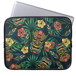 Funda Para Portátil Patrón incoloro tropical hawaiano sin costuras con