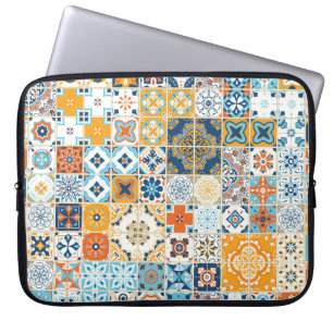 Funda Para Portátil Patrón incomparable con azulejos portugueses. ilu