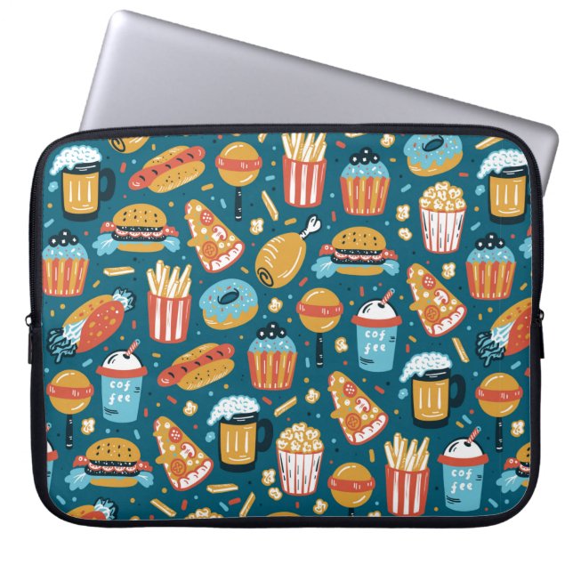 Funda Para Portátil patrón incomparable de Iconos de comida rápida. Re (Frente)