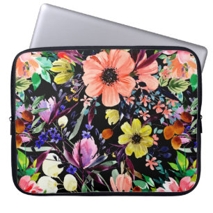 Funda Para Portátil Patrón ininterrumpido de acuarela floral. Diferent