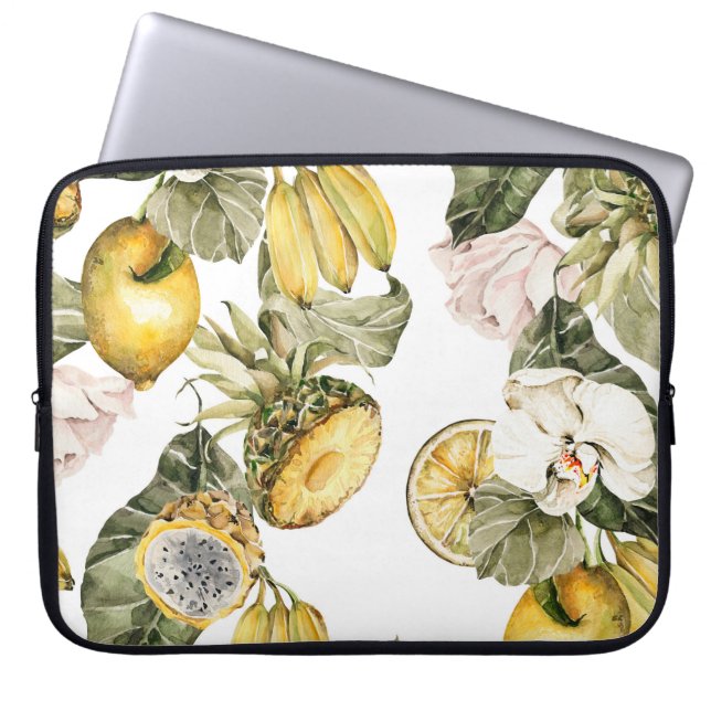 Funda Para Portátil Patrón ininterrumpido de acuarela floral. Pintado  (Frente)