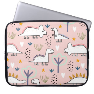 Funda Para Portátil Patrón ininterrumpido de dinosaurio, ilustracion 