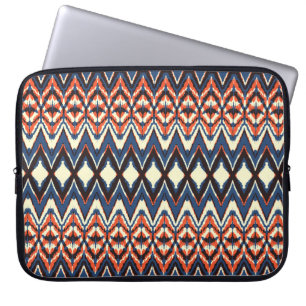 Funda Para Portátil Patrón ininterrumpido de Ikat. impresión de timbre