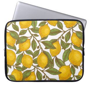 Funda Para Portátil Patrón ininterrumpido de limón botánico
