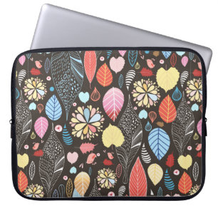 Funda Para Portátil Patrón ininterrumpido de otoño con hojas colorid