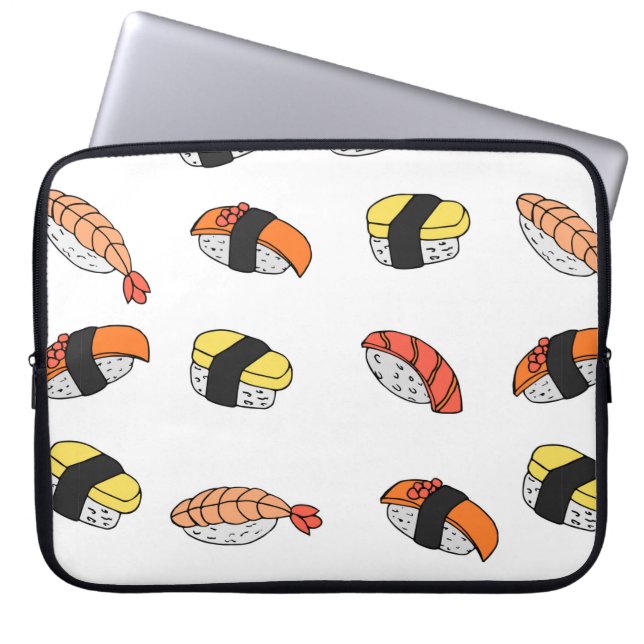 Funda Para Portátil patrón ininterrumpido de sushi (Frente)