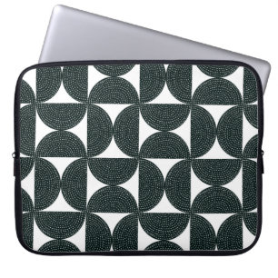 Funda Para Portátil Patrón ininterrumpido decorativo negro abstracto 