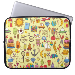Funda Para Portátil patrón ininterrumpido dibujado a mano con doodle k