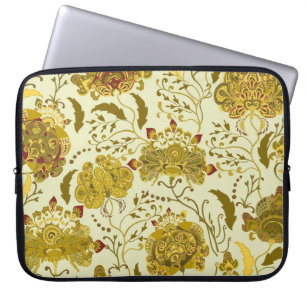 Funda Para Portátil Patrón inmaculado, flores indias grandes paisley.