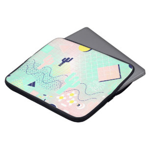 Funda Para Portátil Patrón inspirado en Memphis geométricos de cactu