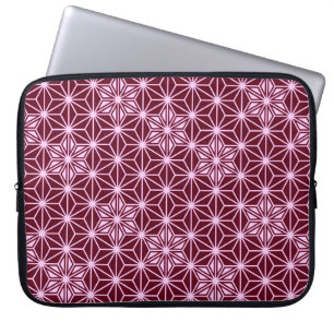 Funda Para Portátil Patrón japonés de Asanoha - burdeos