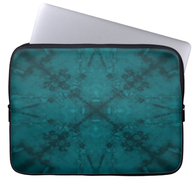 Funda Para Portátil Patrón kaleidoscopio de estrella verde (Frente)