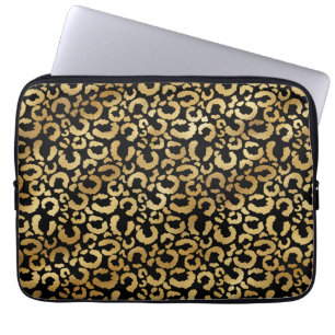 Funda Para Portátil Patrón leopardo en oro