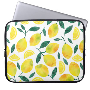 Funda Para Portátil Patrón limón color agua amarillo