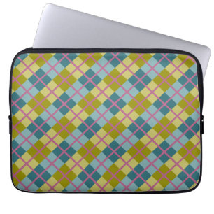 Funda Para Portátil Patrón magenta amarillo dorado azul verde azulado