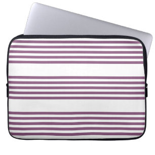 Funda Para Portátil Patrón malva morado y blanco de cinco rayas