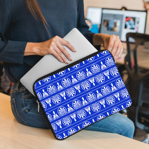 Funda Para Portátil Patrón Mediterráneo Árabe Griego Azul