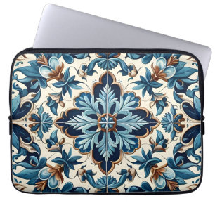 Funda Para Portátil Patrón mediterráneo Azulejo Porcelana Blue Tile