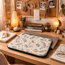 Funda Para Portátil Patrón Místico Celestial de Luna y Estrellas