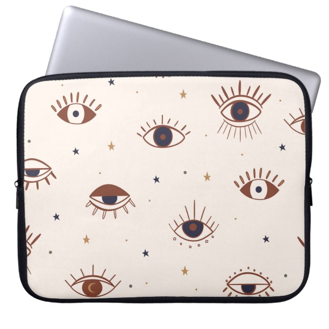Funda Para Portátil Patrón Místico Sin Marea De Mano. Evil Ey (Frente)
