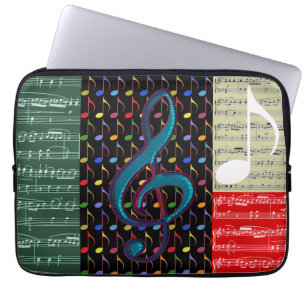 Funda Para Portátil patrón mixto de notas de música