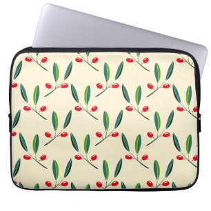 Funda Para Portátil Patrón moderno de bayas rojas ilustradas