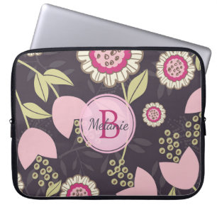 Funda Para Portátil Patrón moderno de tulipán floral rosa personalizad
