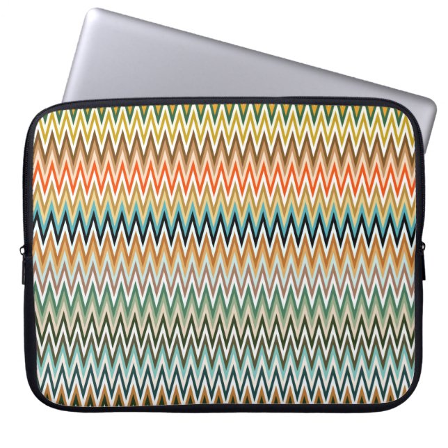 Funda Para Portátil Patrón Multicolorizado de Zigzag (Frente)