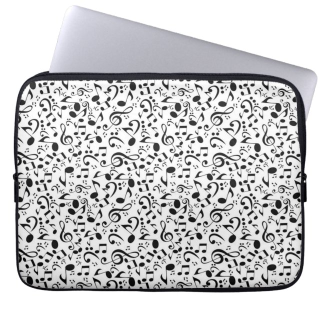 Funda Para Portátil Patrón musical (Frente)