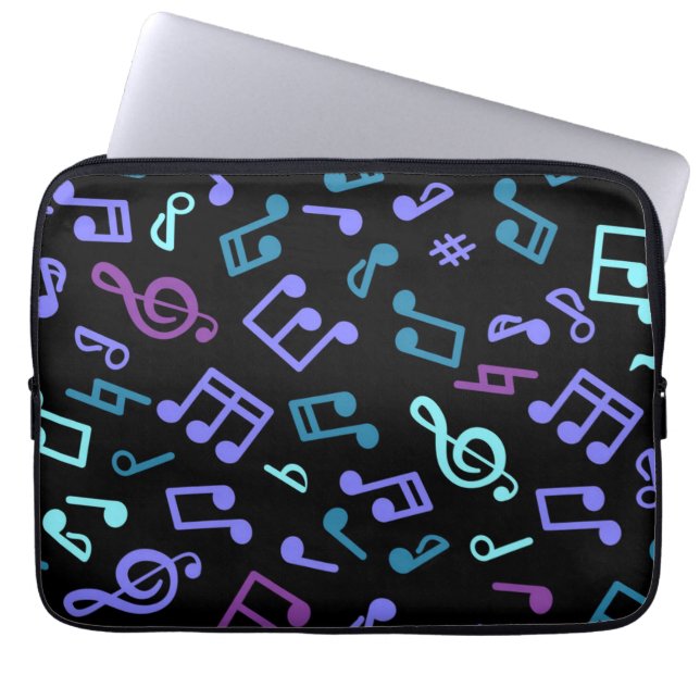 Funda Para Portátil Patrón musical (Frente)