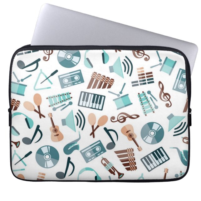 Funda Para Portátil Patrón musical (Frente)