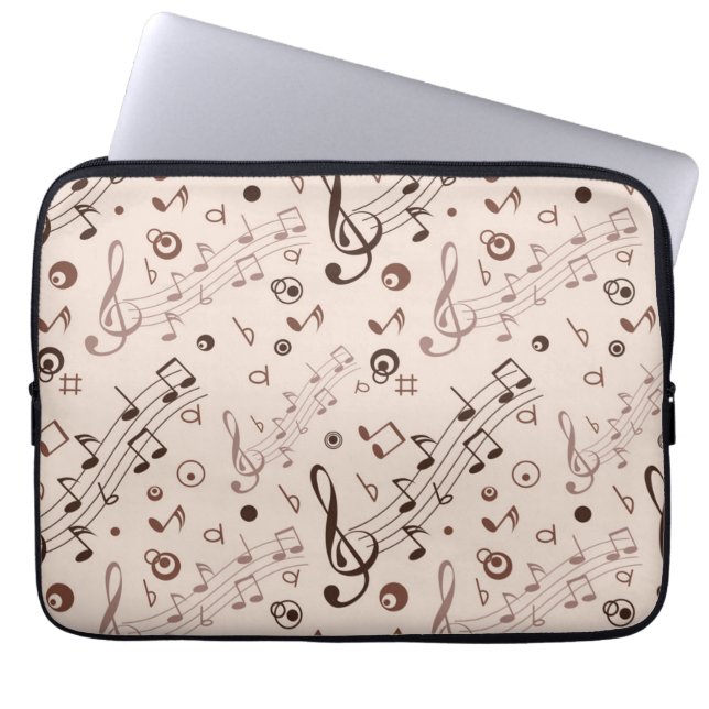 Funda Para Portátil Patrón musical (Frente)