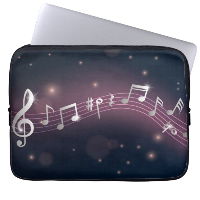 Funda Para Portátil Patrón musical (Frente)