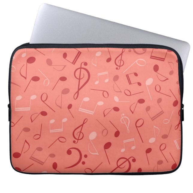 Funda Para Portátil Patrón musical (Frente)
