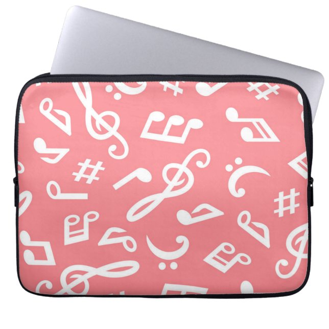 Funda Para Portátil Patrón musical (Frente)