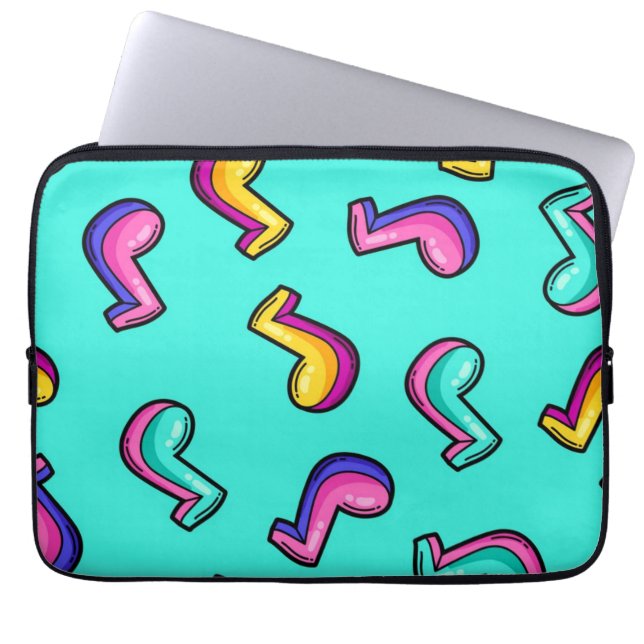 Funda Para Portátil Patrón musical (Frente)